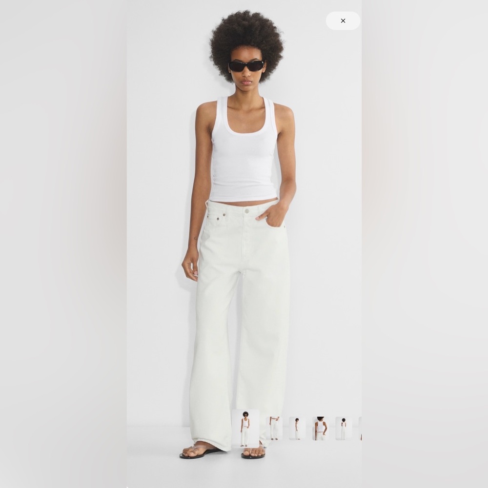 Agolde “Low Slung” in white jeans wide leg baggy